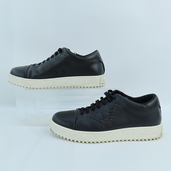 実際に弊社で買取させて頂いたEMPORIO ARMANI/エンポリオアルマーニ レザー スウェード マイクロパーフォレーション スニーカー X4X581 XN645 US11の画像 3枚目