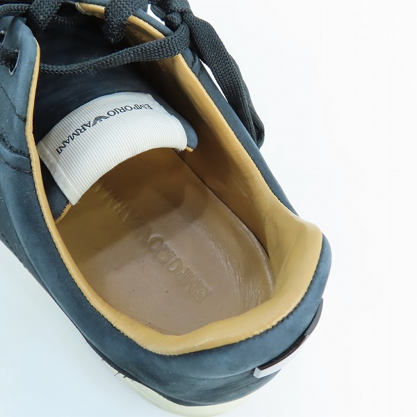 実際に弊社で買取させて頂いたEMPORIO ARMANI/エンポリオアルマーニ レザースニーカー ブラック X4X264 XF570 US11の画像 4枚目