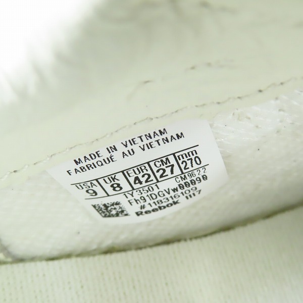 実際に弊社で買取させて頂いたReebok/リーボック Club C 85 AFF/クラブシー 85 AFF METALLICSNAKECHALK CM9622/27の画像 5枚目