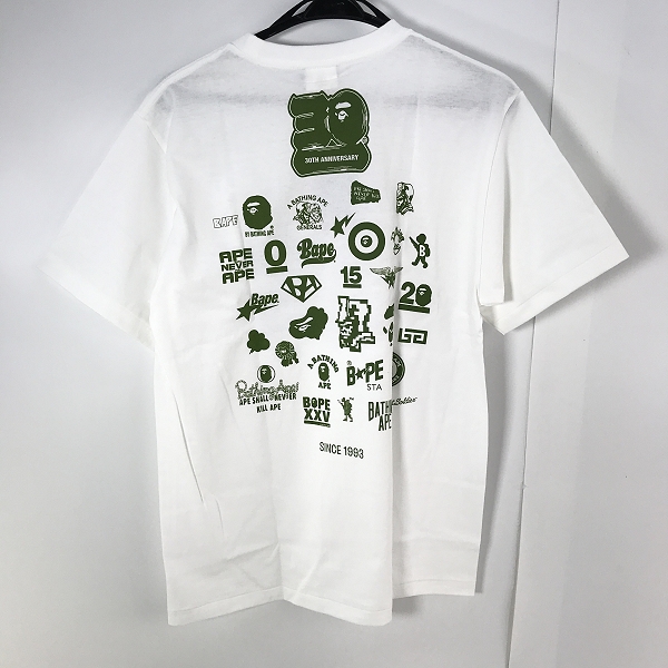 実際に弊社で買取させて頂いた【未使用】A BATHING APE/アベイジングエイプ 30TH ANNIVERSARY TEE #2/30周年記念限定 エイプ Tシャツ/Mの画像 1枚目