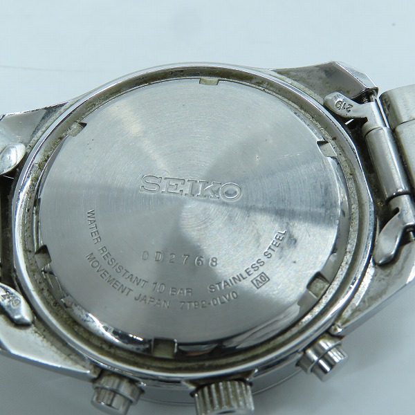 実際に弊社で買取させて頂いたSEIKO/セイコー クロノグラフ ステンレスベゼル/黒文字盤 クォーツ腕時計 7T92-0LV0 【動作未確認】の画像 4枚目
