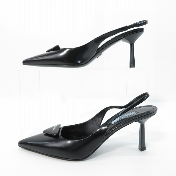 実際に弊社で買取させて頂いたPRADA/プラダ 23AW ブラッシュドレザー スリングバック パンプス/36の画像 3枚目