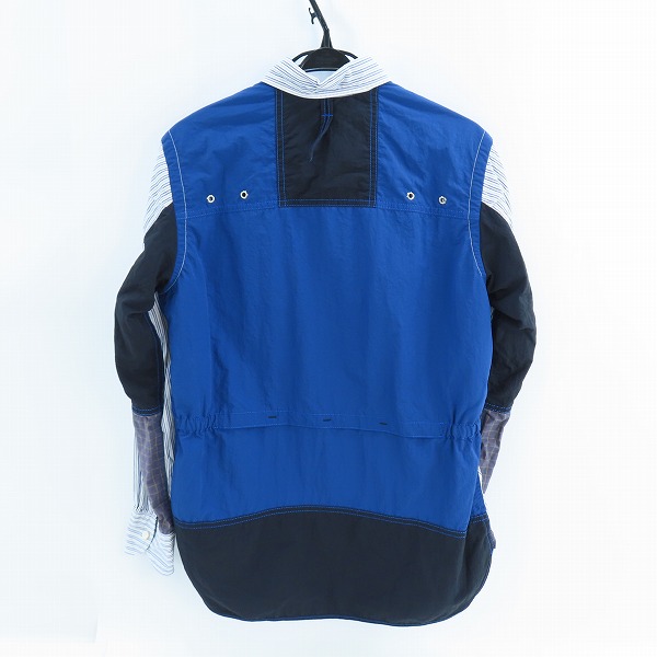 実際に弊社で買取させて頂いたJUNYA WATANABE MAN COMME des GARCONS/ジュンヤワタナベ コムデギャルソン 19AW ストライプバック切替長袖シャツ WD-B001/Sの画像 1枚目