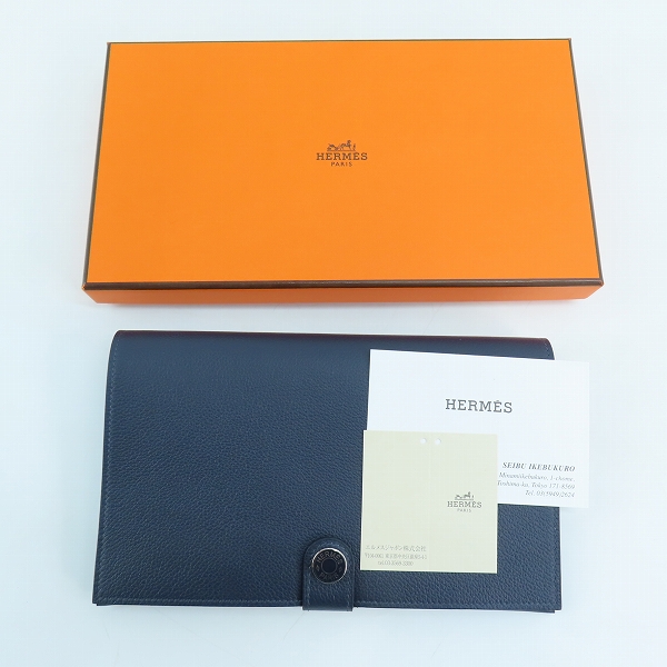 実際に弊社で買取させて頂いたHERMES/エルメス R.M.S トゥタンマン べトン ブルーニュイ 長財布 H084994CKADの画像 8枚目