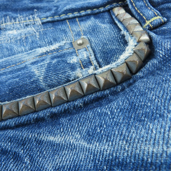 実際に弊社で買取させて頂いたHYSTERIC GLAMOUR/ヒステリックグラマー NOBU リメイクデニムパンツ 0202AP01/32の画像 8枚目