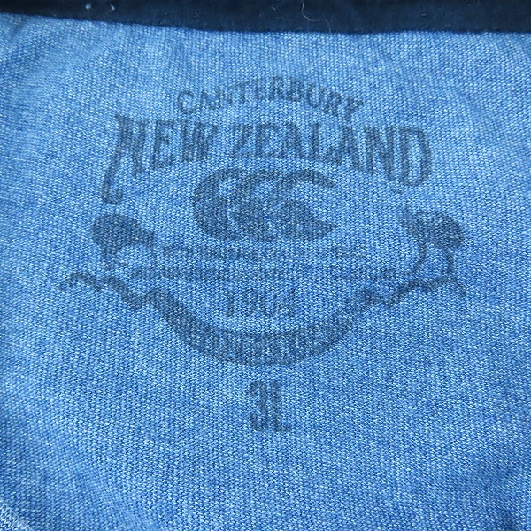 実際に弊社で買取させて頂いたcanterbury/カンタベリー インディゴ染め ラグラン袖 オーバーシルエット Tシャツ RA31148 /3Lの画像 2枚目
