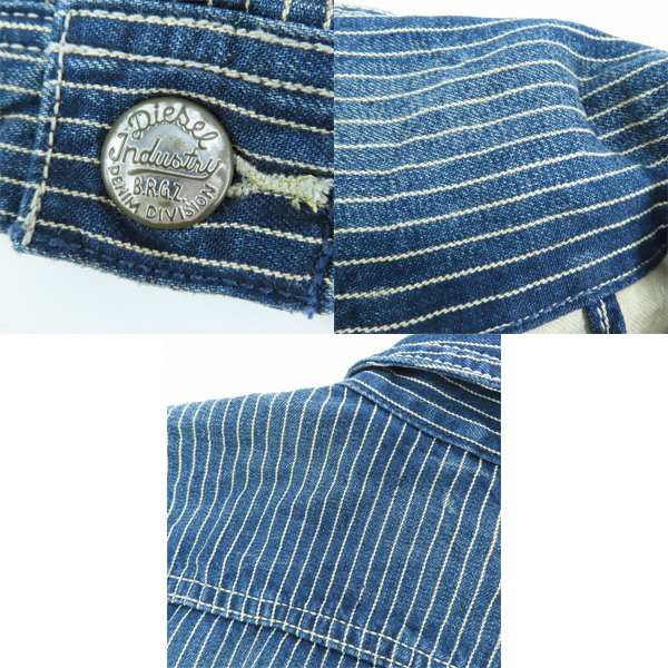 実際に弊社で買取させて頂いた【未使用】DIESEL Industry/ディーゼル ヒッコリー デニム シャツ ジャケット Sの画像 7枚目