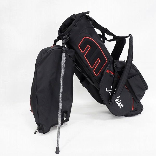 実際に弊社で買取させて頂いた【未使用】Titleist/タイトリスト New Players 4/プレーヤーズ スタンド式 4分割キャディバッグ ブラック/TB23SX4A-006の画像 1枚目