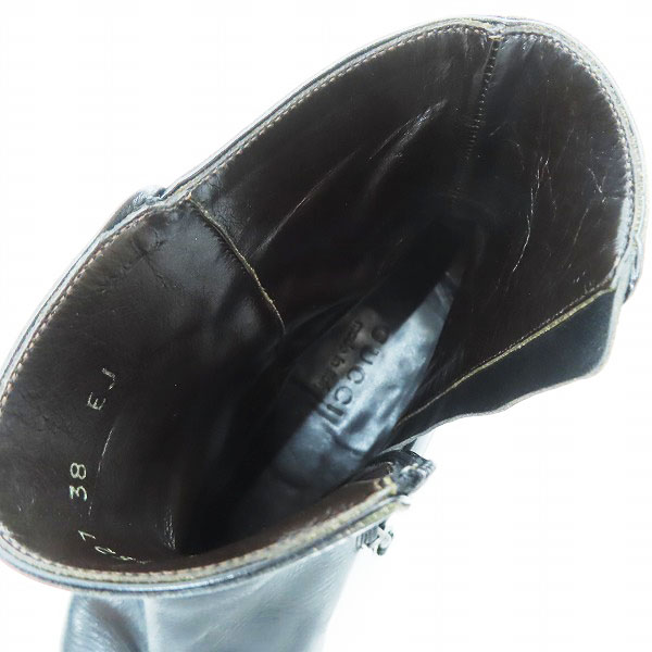 実際に弊社で買取させて頂いたGUCCI/グッチ レザー ブーツ サイドジップ/38の画像 4枚目