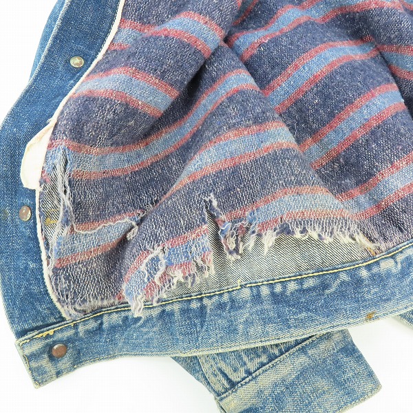 実際に弊社で買取させて頂いたLEVIS/リーバイス 519XX 1st/ファースト ブランケット付き ビンテージ/ヴィンテージ デニムジャケットの画像 6枚目