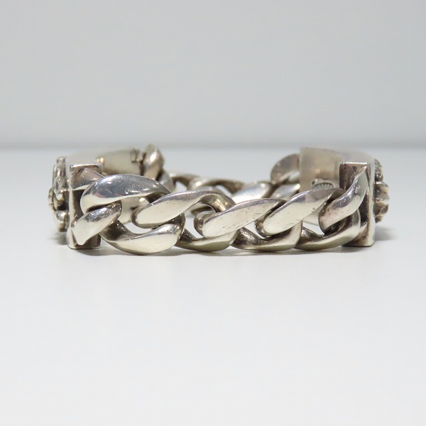 実際に弊社で買取させて頂いたCHROME HEARTS/クロムハーツ フローラルクロス＆ダガー ダブル ID ブレスレット クラシックチェーンの画像 2枚目