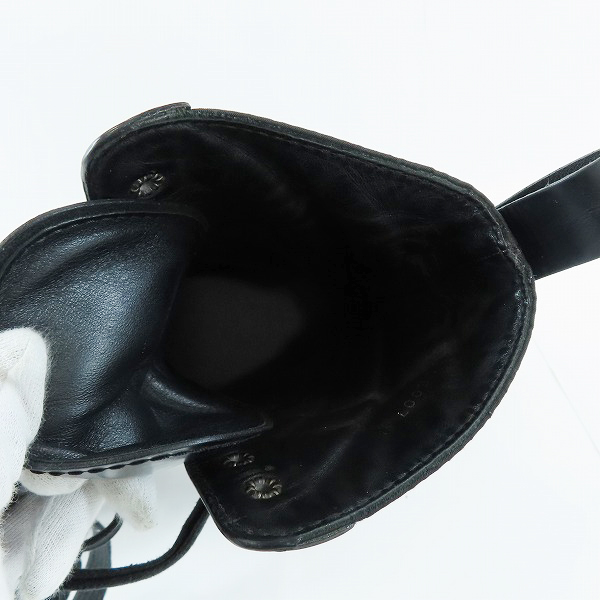 実際に弊社で買取させて頂いたPRADA/プラダ モノリス ポーチ付きレザーコンバットブーツ 2UE007/8.5の画像 4枚目