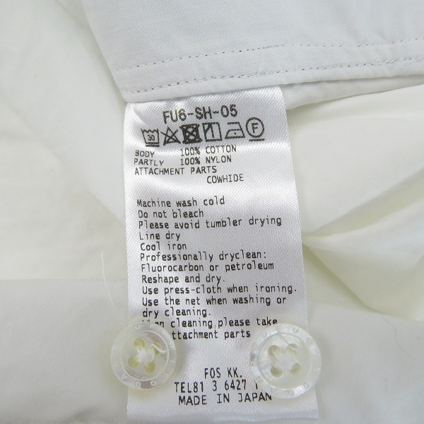 実際に弊社で買取させて頂いたFUMITO GANRYU/フミト ガンリュウ 21AW Portable shirt ポータブルシャツ FU6-SH-05/2　の画像 3枚目