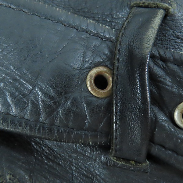 実際に弊社で買取させて頂いたPERFECT by SCHOTT BROS/ショット 復刻 ワンスター ダブルライダースジャケット サボテンタグ ブラックの画像 7枚目