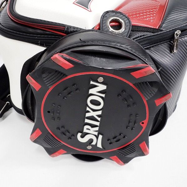 実際に弊社で買取させて頂いたDUNLOP/ダンロップ SRIXON/スリクソン GGC-S143 プロレプリカモデル 9.5型 5分割キャディバッグ ブラックｘホワイトの画像 8枚目