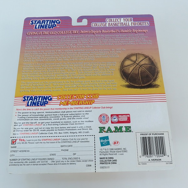 実際に弊社で買取させて頂いた【未開封】Hasbro/ハズブロ STARTING LINEUP F.A.M.E NBA  ALLEN IVERSON アレン・アイバーソン フィギュアの画像 4枚目
