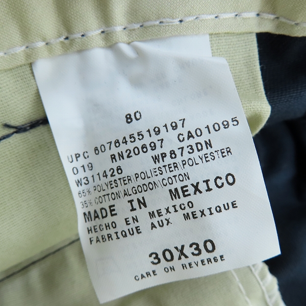 実際に弊社で買取させて頂いた【未使用】Dickies/ディッキーズ SLIM STRAIGHT パンツ ネイビー/30×30の画像 4枚目