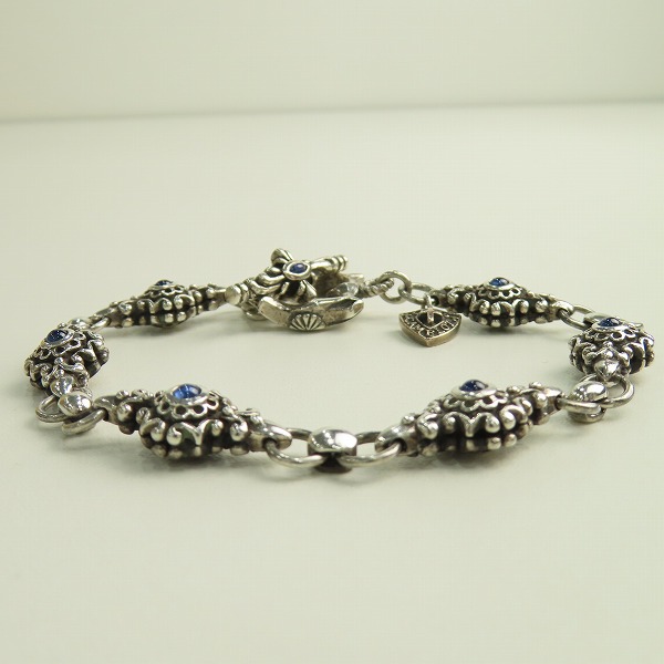 実際に弊社で買取させて頂いたLord Camelot/ロードキャメロット カラーストーン チェーンブレスレット 6リンクの画像 4枚目