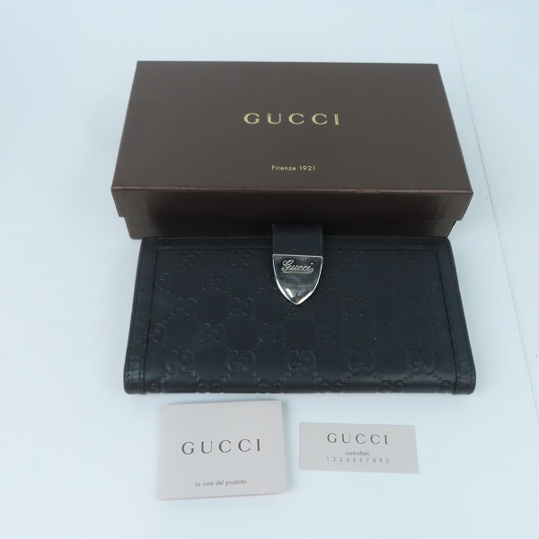 実際に弊社で買取させて頂いたGUCCI/グッチ シマ レザー 二つ折り長財布の画像 9枚目