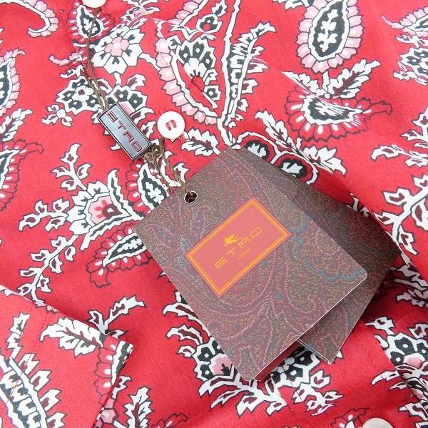実際に弊社で買取させて頂いた【未使用】ETRO/エトロ ペイズリー柄 半袖シャツ 221-1K445-4722/43の画像 7枚目