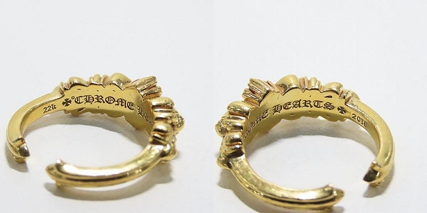 実際に弊社で買取させて頂いた【インボイス原本】CHROME HEARTS/クロムハーツ 22K BABYCLSC ダブルフローラルクロスリング パヴェダイヤ 9.5号の画像 6枚目