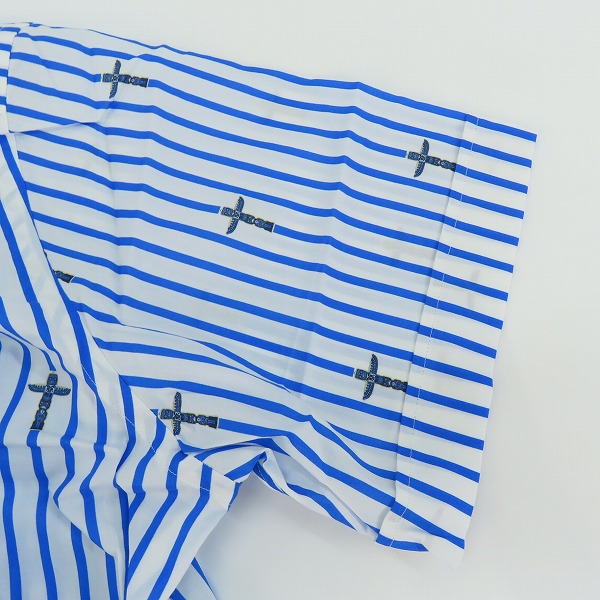 実際に弊社で買取させて頂いた【未使用】ETRO/エトロ 総柄 半袖ストライプシャツ 211-1K445-6253/44の画像 6枚目