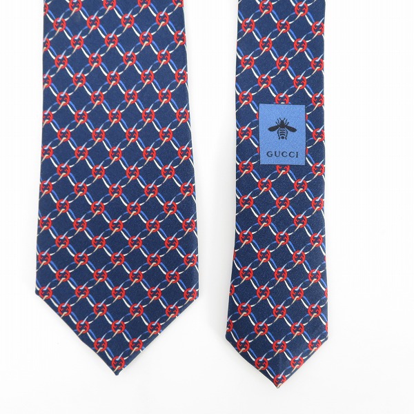 実際に弊社で買取させて頂いたGUCCI/グッチ GG柄 シルクツイル ネクタイの画像 1枚目
