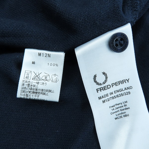 実際に弊社で買取させて頂いたFRED PERRY/フレッドペリー 半袖 ポロシャツ 胸刺繍 ネイビー 42の画像 4枚目