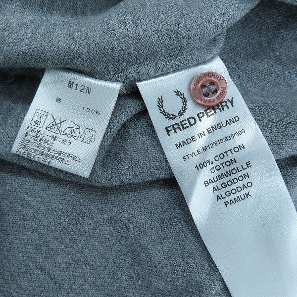 実際に弊社で買取させて頂いたFRED PERRY/フレッドペリー 半袖 ポロシャツ 胸刺繍 グレー 42の画像 4枚目