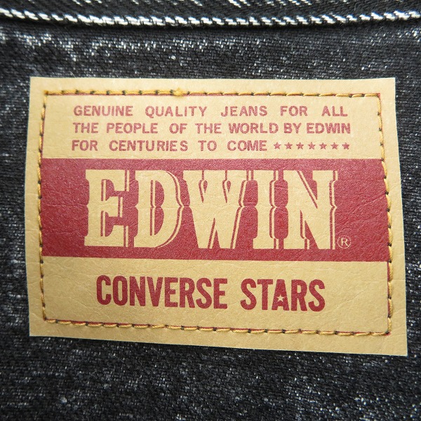 実際に弊社で買取させて頂いたCONVERSE STARS×EDWIN/コンバーススターズ×エドウィン ケミカルデニムジャケット/Gジャン ET0028/Lの画像 2枚目