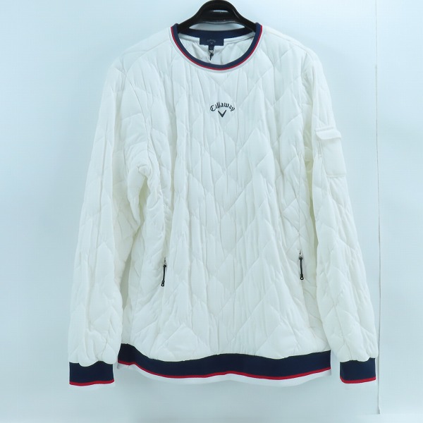 実際に弊社で買取させて頂いた【未使用】Callaway/キャロウェイ ゴルフウェア 中綿 クルーネックブルゾン/ホワイト/241-0215508/LL