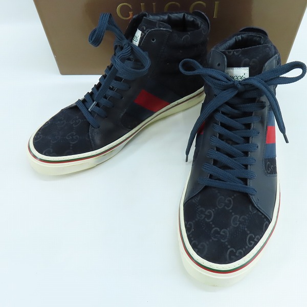 実際に弊社で買取させて頂いたGUCCI/グッチ ハイカットスニーカー/シューズ/GG柄/147522/38