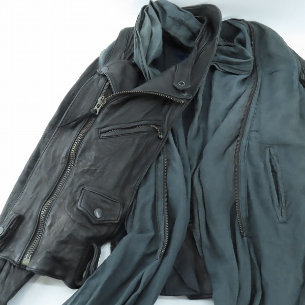 実際に弊社で買取させて頂いたMIHARA YASUHIRO/ミハラヤスヒロ ダブルライダースジャケット 31011268/Sの画像 2枚目