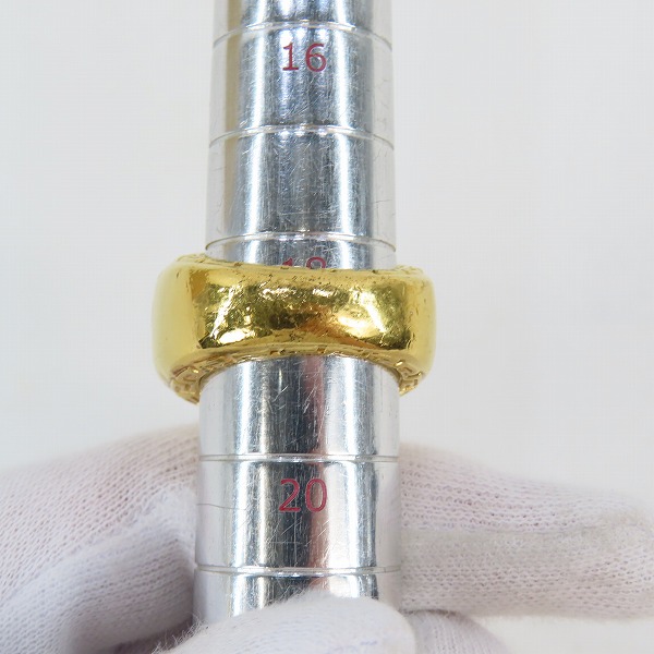実際に弊社で買取させて頂いたVERSACE/ヴェルサーチ Medusa/メデューサ ゴールドリング 18.5-19号の画像 7枚目