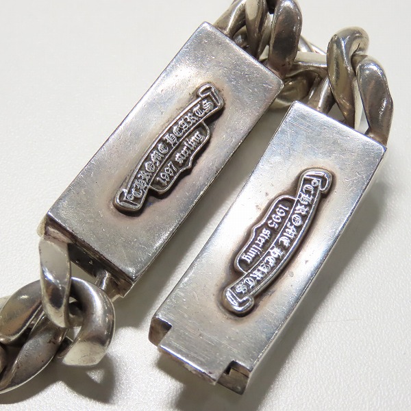 実際に弊社で買取させて頂いたCHROME HEARTS/クロムハーツ フローラルクロス＆ダガー ダブル ID ブレスレット クラシックチェーンの画像 6枚目