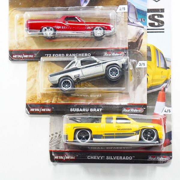 実際に弊社で買取させて頂いた【未開封】Hot Wheels/ホットウィール TRUCKS '72 FORD RANCHERO/CHEVY SILVERADO/SUBARU BRAT ミニカー 3点セットの画像 2枚目