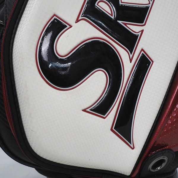 実際に弊社で買取させて頂いたDUNLOP/ダンロップ SRIXON/スリクソン GGC-S143 プロレプリカモデル 9.5型 5分割キャディバッグ ブラックｘホワイトの画像 6枚目