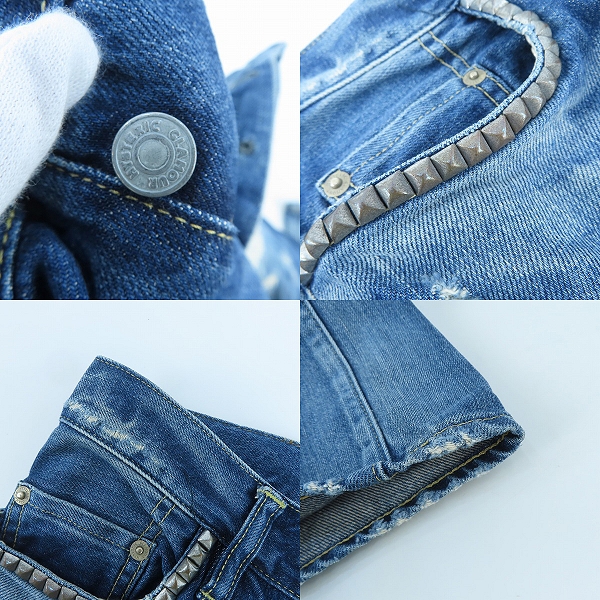 実際に弊社で買取させて頂いたHYSTERIC GLAMOUR/ヒステリックグラマー RSM加工 ストレート デニムパンツ 0241AP10/32の画像 8枚目