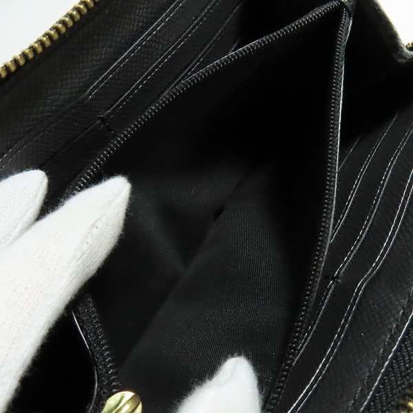 実際に弊社で買取させて頂いたCOACH/コーチ クロスグレインレザー ラウンドファスナー 長財布/ウォレットの画像 5枚目