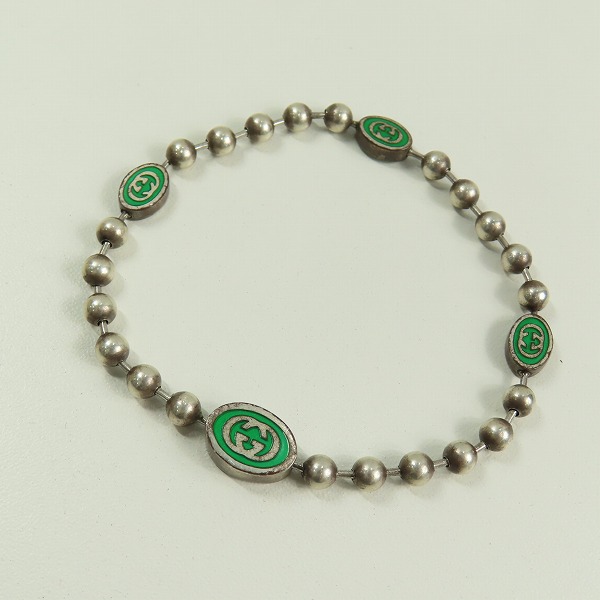 実際に弊社で買取させて頂いたGUCCI/グッチ インターロッキングGボールチェーンブレスレット