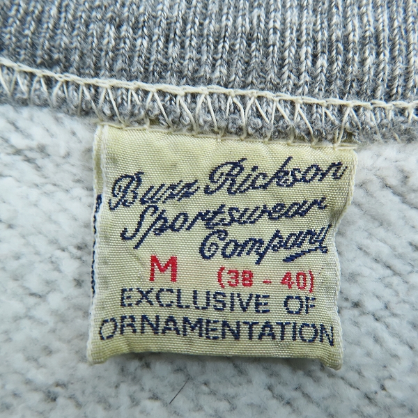 実際に弊社で買取させて頂いたBUZZ RICKSON'S/バズリクソンズ プリント 袖ワッペン スウェット トレーナー/Mの画像 2枚目