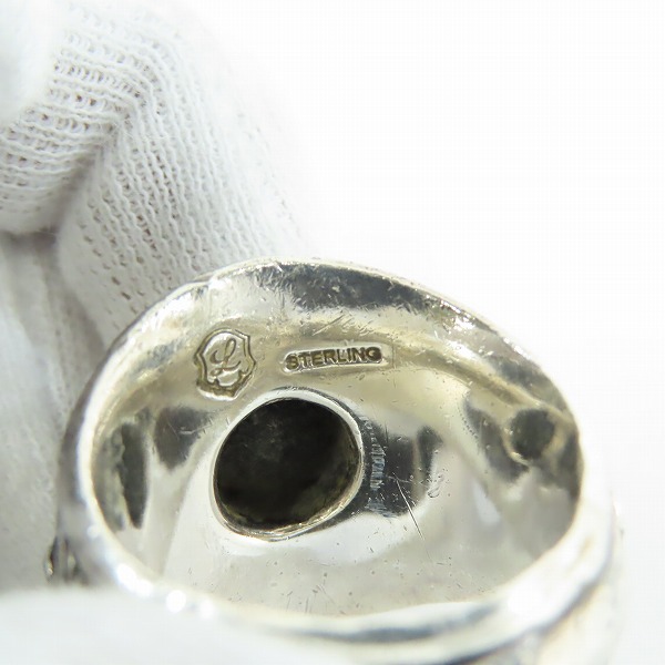 実際に弊社で買取させて頂いたLION HEART/ライオンハート カレッジ リング ｗ/クリアブラック ストーン 17号の画像 6枚目