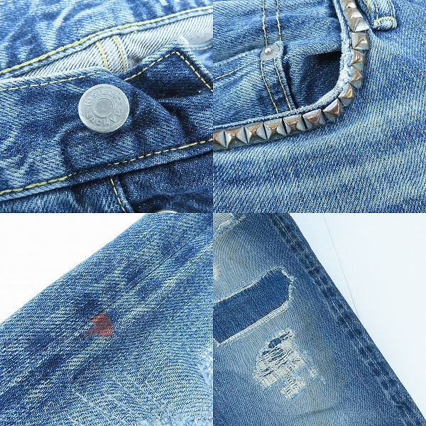 実際に弊社で買取させて頂いたHYSTERIC GLAMOUR/ヒステリックグラマー DUR加工デニム スリムストレート デニムパンツ 0242AP03/31の画像 8枚目