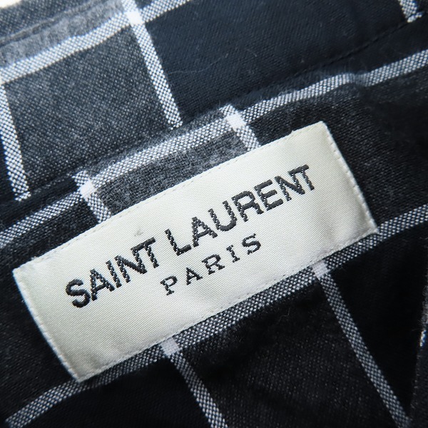 実際に弊社で買取させて頂いた【JPタグ】SAINT LAURENT PARIS/サンローランパリ ダメージ加工グラデーションチェック長袖シャツ 411620 Y527L/37 14-1/2の画像 2枚目