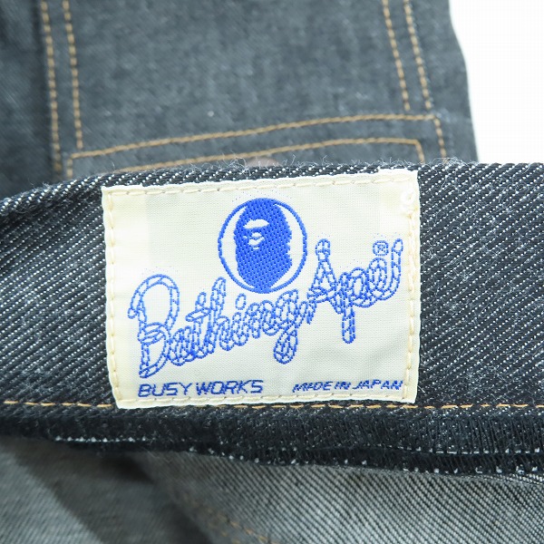 実際に弊社で買取させて頂いたA BATHING APE/アベイシングエイプ 刺繍 デニムパンツ/Sの画像 6枚目