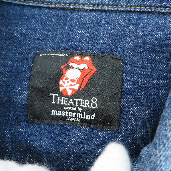 実際に弊社で買取させて頂いたmastermind JAPAN×Theater8/マスターマインド×シアターエイト ローリングストーンズ 刺繍デニムシャツ 8MR-SH01-D/Lの画像 2枚目