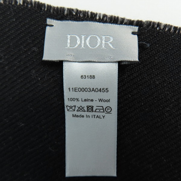実際に弊社で買取させて頂いたDior/ディオール キムジョーンズ期 Fleurs ロゴ/花柄 ウール 大判ストール 11E0003A0455の画像 1枚目
