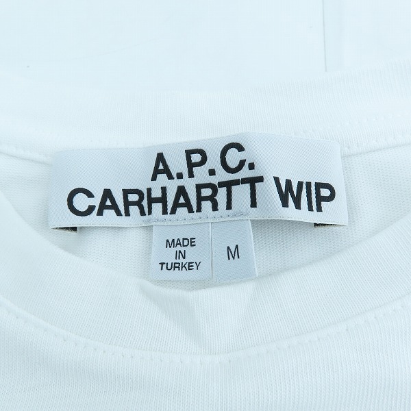 実際に弊社で買取させて頂いたA.P.C×carhartt/アーペーセー×カーハート ロゴTシャツ Mの画像 2枚目
