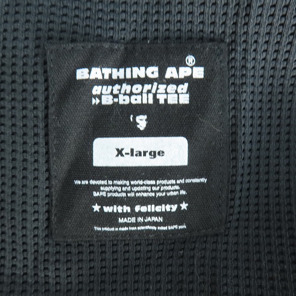 実際に弊社で買取させて頂いたA BATHING APE/アベイシングエイプ authorized B-ball TEE サーマル tシャツ XLの画像 2枚目