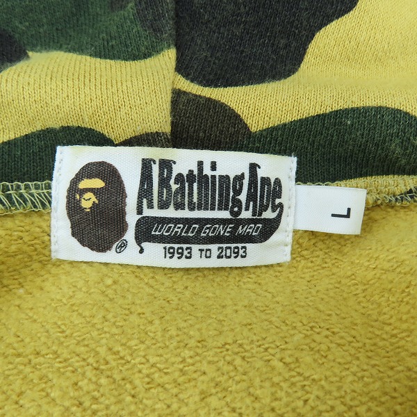 実際に弊社で買取させて頂いたA BATHING APE/アベイシングエイプ 1st camo shark full zip hoodie/ シャーク フルジップパーカー 001ZPB201043X/Lの画像 4枚目
